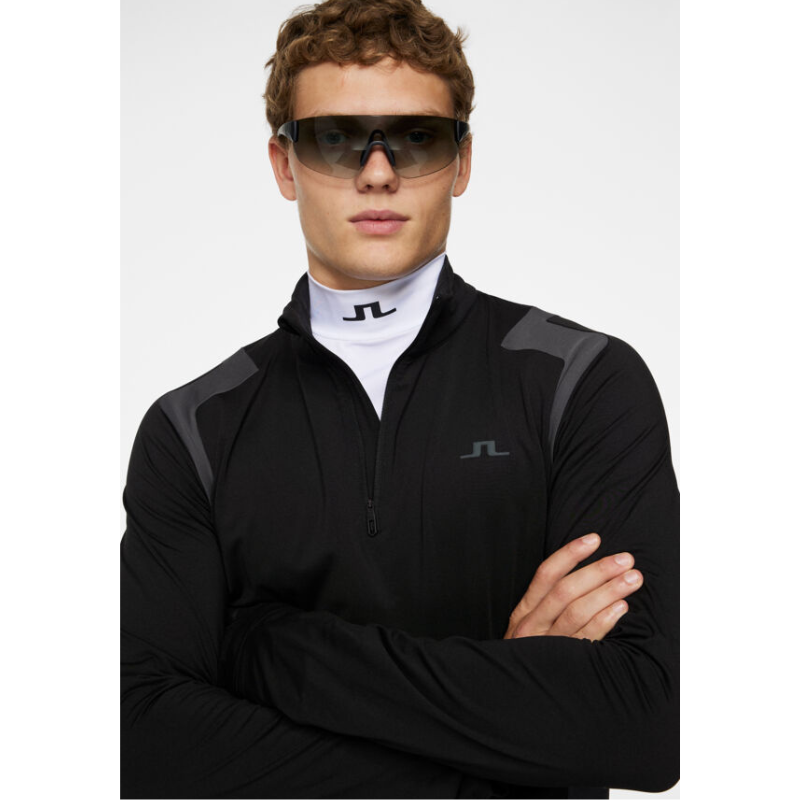 J Lindeberg Lukas Quarter Zip Golftröja Herr Svart 12