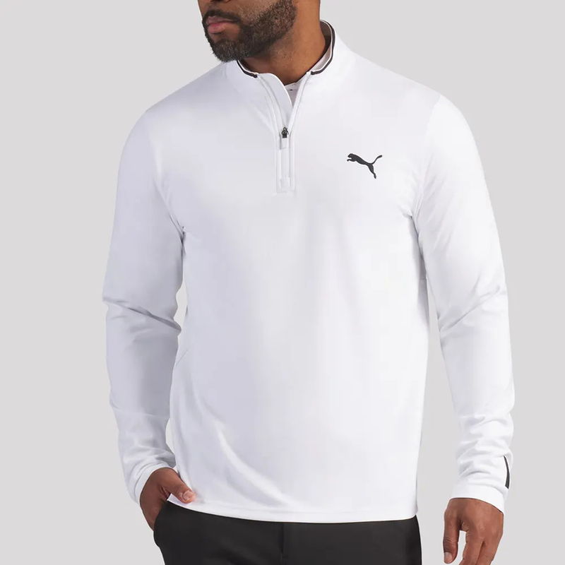 Golftröja herr Puma CloudSpun Tech 1/4 Zip Vit
