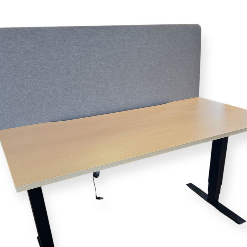 Elbord 140x70 Edsbyn Ask med bordsskärm o kabeldike