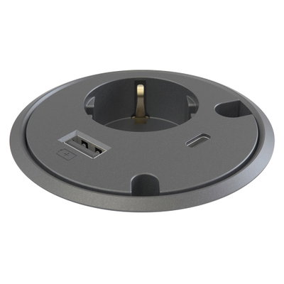 Bordsuttag Powerdot 16 Eluttag, USB-A, USB-C & kabelgenomföring