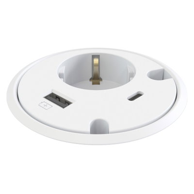 Bordsuttag Powerdot 16 Eluttag, USB-A, USB-C & kabelgenomföring