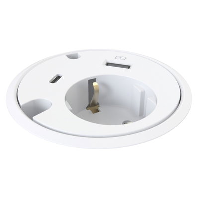Bordsuttag Powerdot 16 Eluttag, USB-A, USB-C & kabelgenomföring