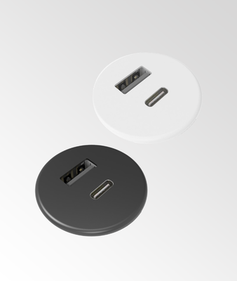 Bordsuttag Axessline Micro USB-C, 1 USB-A