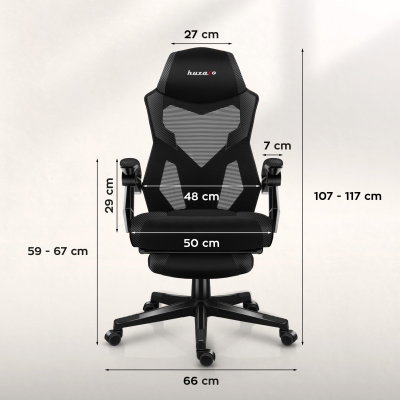 Gamingstol VYRO Vortex Comfort Svart-Kolfiber