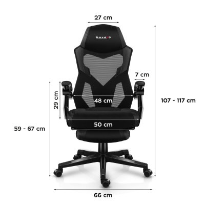 Gamingstol VYRO Vortex Comfort Svart-Kolfiber
