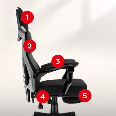 Gamingstol VYRO Vortex Comfort Svart-Kolfiber