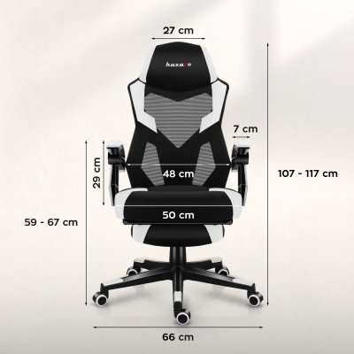 Gamingstol VYRO Vortex Comfort Svart-Vit