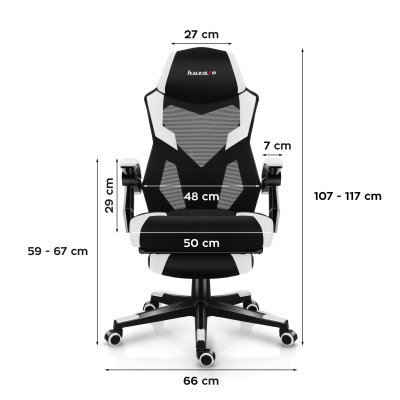 Gamingstol VYRO Vortex Comfort Svart-Vit
