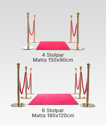 Entrépaket Mässing stolpar & Röd Entrématta