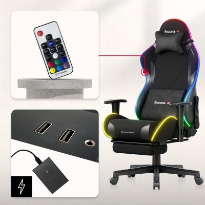 Gamingstol VYRO Phantom Focus RGB Svart