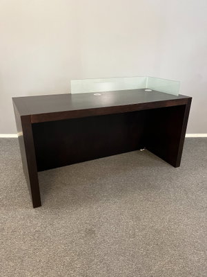 Receptionsdisk 185x75cm Massivt trä & Frostat glas