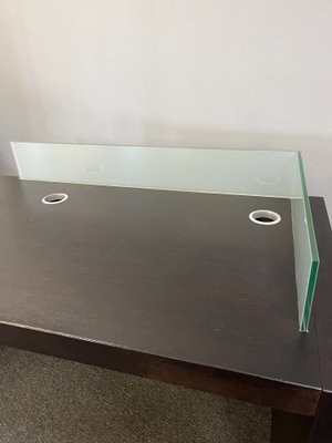 Receptionsdisk 185x75cm Massivt trä & Frostat glas