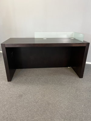 Receptionsdisk 185x75cm Massivt trä & Frostat glas