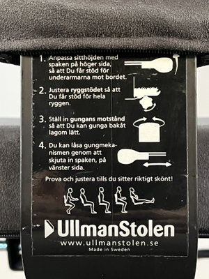 Kontorsstol Ullman Q-Lite Mörkgrå, Nack-kudde skinn