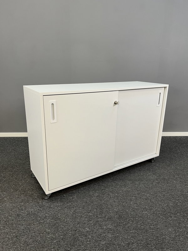Skjutdörrskåp Vertex 120x40cm på hjul Vit