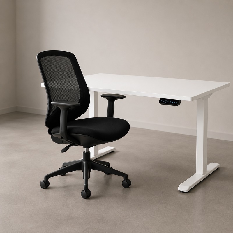Kontorspaket Höj & Sänkbart Skrivbord + Kontorsstol