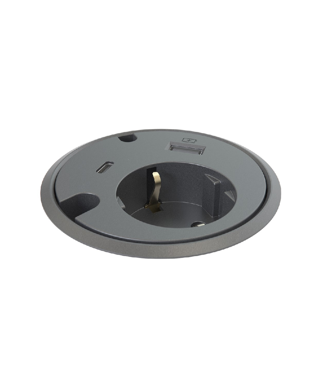Bordsuttag Powerdot 16 Eluttag, USB-A, USB-C & kabelgenomföring