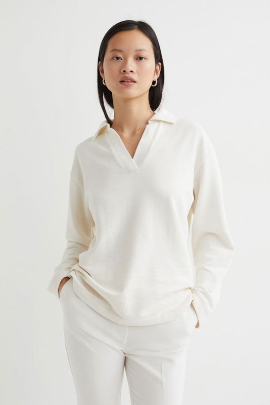 Sweatshirt med krage