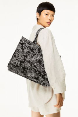 Jacquard-weave handbag