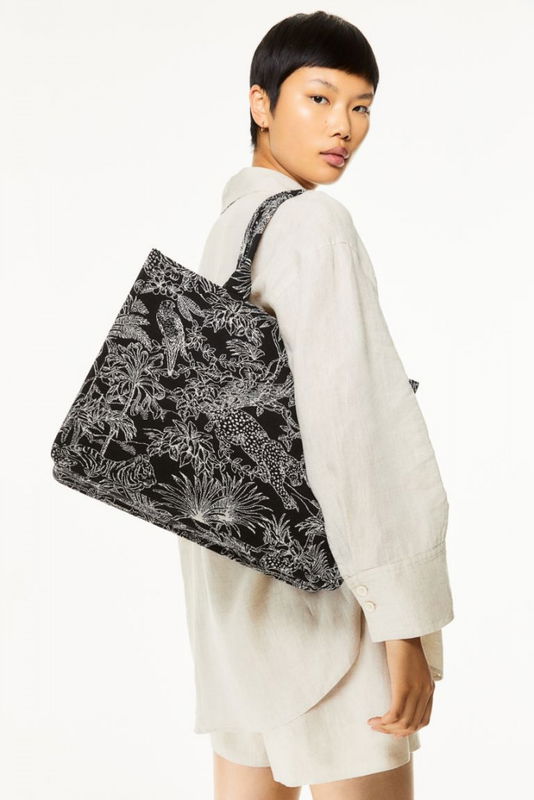 Jacquard-weave handbag