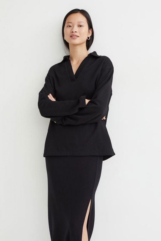 Sweatshirt med krage