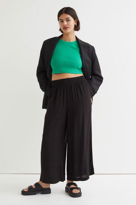 Croppad pull on-byxa