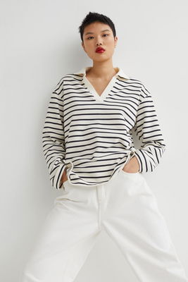 Sweatshirt med krage