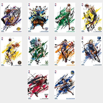One Piece X NBA - NBA Mini Poster Complete set of 10 Types