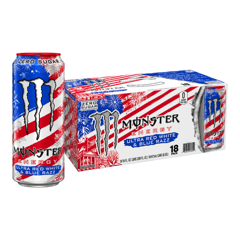 Monster Ultra Red White & Blue Razz 18 x 473ml