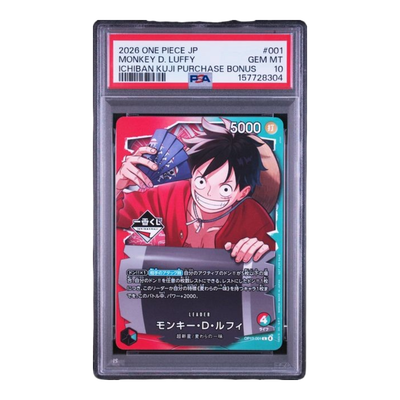 PSA 10 - 2026 One Piece Japanese Promos #001 Monkey D. Luffy Ichiban Kuji Purchase Bonus