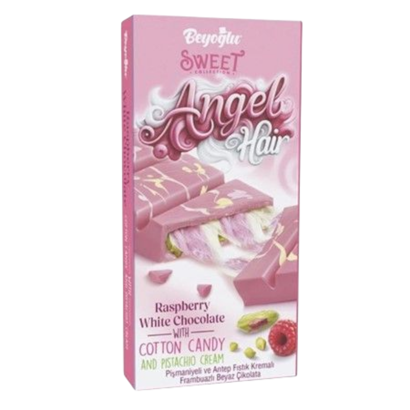 Beyoglu White Chocolate Angel Hair Raspberry & Pistachio 185G