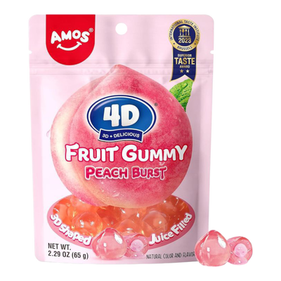 Amos 4D Fruit Gummy Peach Burst 65g
