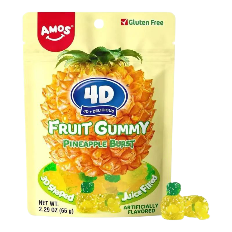 Amos 4D Fruit Gummy Pineapple Burst 65g