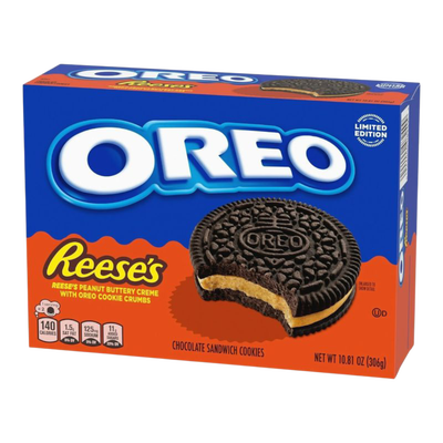 Oreo Reeses Peanut Buttery Creme Chocolate Sandwich Cookies 306g