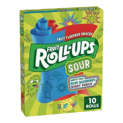 Fruit Roll Ups Sour Blue Raspberry Berry Punch 141g