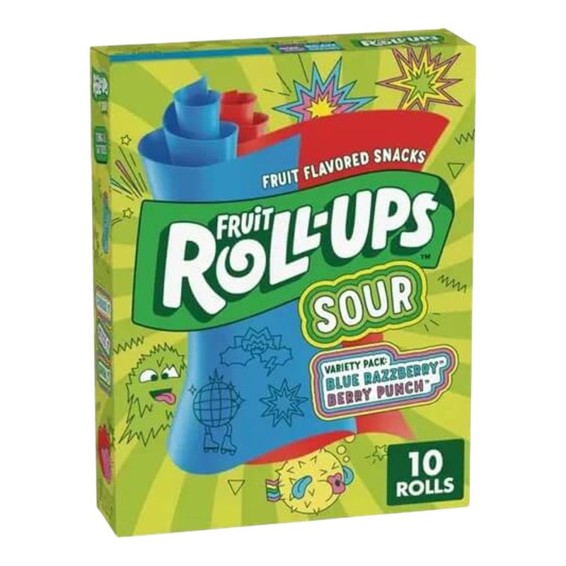 Fruit Roll Ups Sour Blue Raspberry Berry Punch 141g