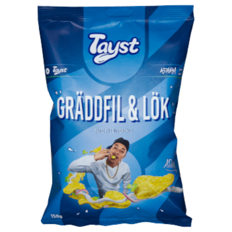 Tayst Gräddfil & Lök Chips 150g