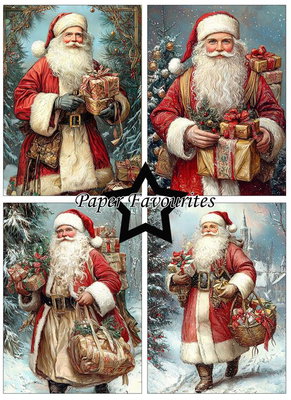 Paper Favourites - A6  Paper Pack - Vintage Santa  PFA591