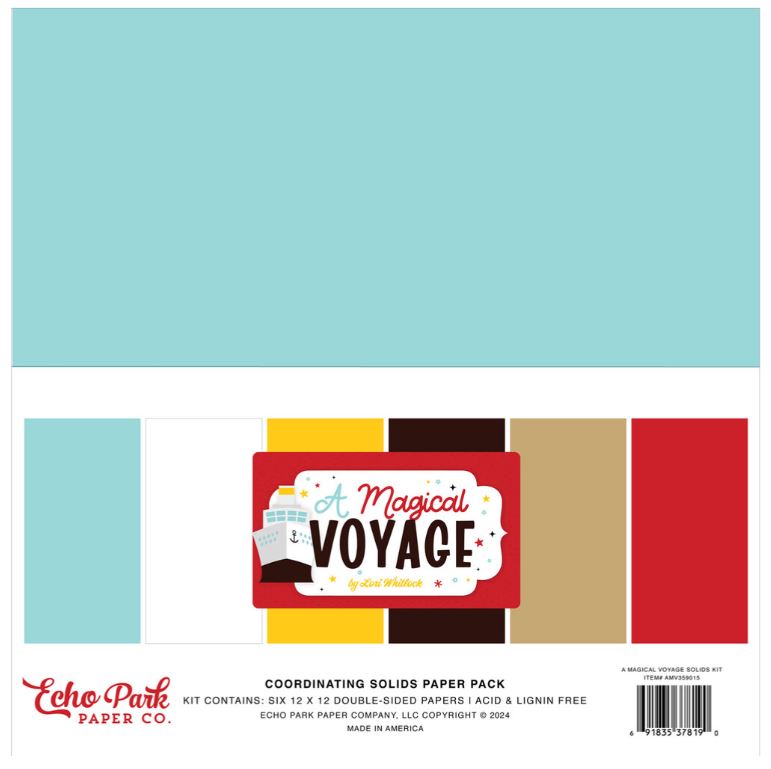 Echo Park - Coordinating Solids Paper Pack - A Magical Voyage