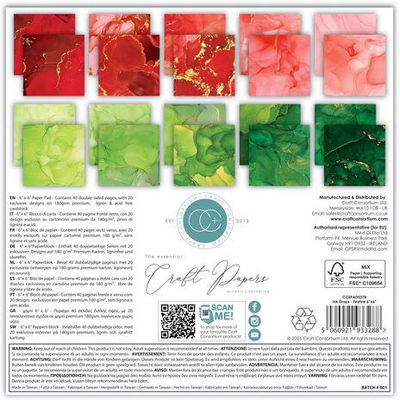 Craft Consortium - Paper Pad 6x6 - ink drops festive