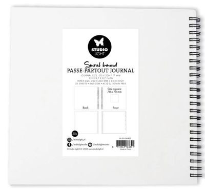 Studio Light - 8x8 Inch Spiral Bound Passe-Partout Journal Beige
