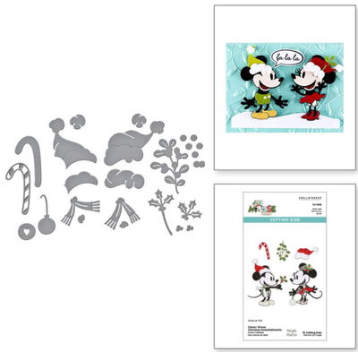 Spellbinders - Etched Dies - Classic Mouse Holiday Wreath S6-265 + Embellishments S4-1496
