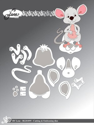By Lene - Cutting & Embossing Die - Mouse - XL  BLD1895