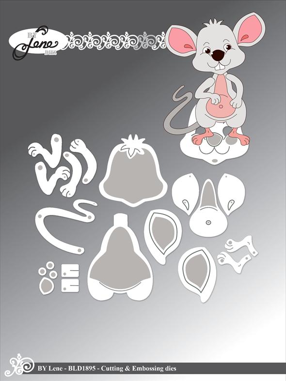 By Lene - Cutting & Embossing Die - Mouse - XL  BLD1895
