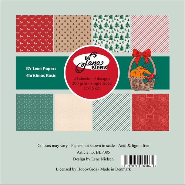 By Lene - Paper pad 15x15 - Christmas Basic BLP085