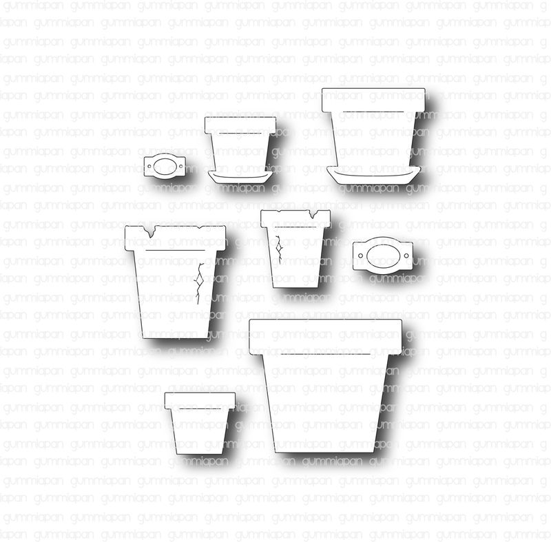 Gummiapan - Dies - Set med krukor  D210414