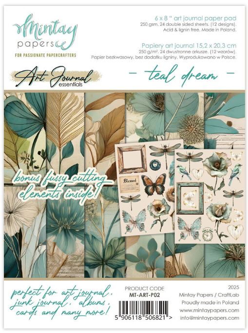 Mintay - 6x8 Art Journal Paper Pad - Teal Dream MT-ART-P02