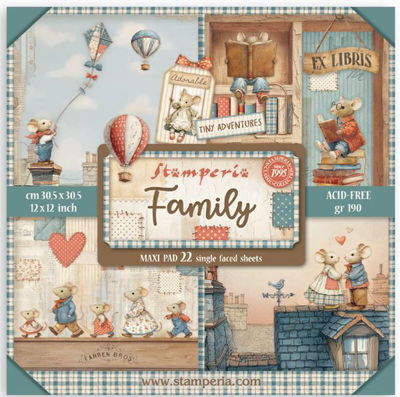 Stamperia - Maxi Paper Pack Single Face 12x12 - Family