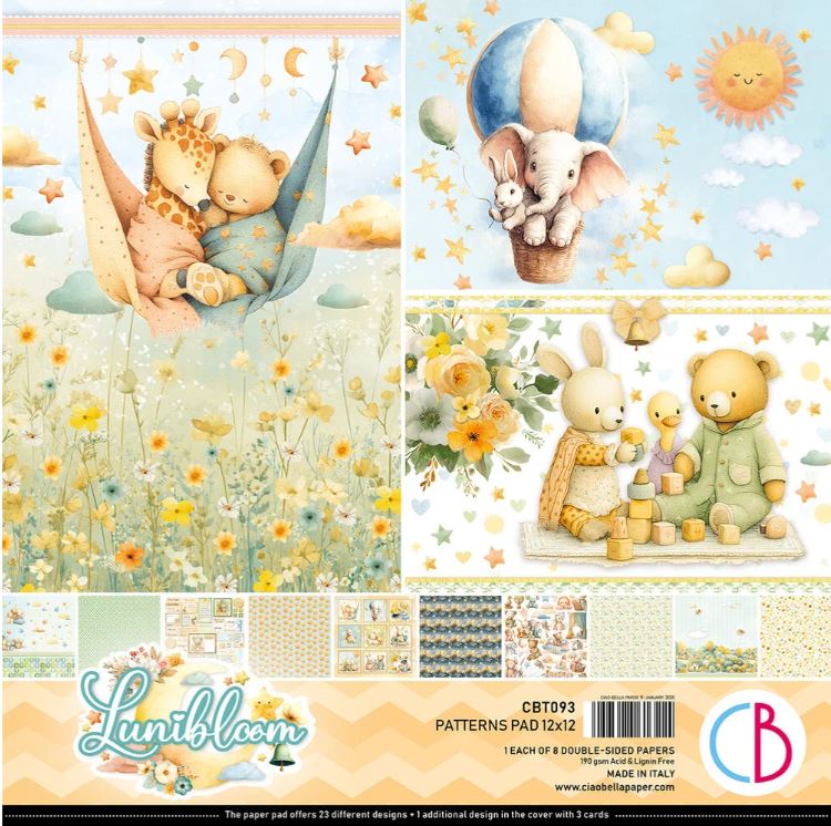 Ciao Bella - Lunibloom - pattern paper pad  12x12