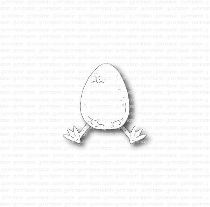 Gummiapan - Dies - Ägg Med Kycklingfötter  D230208